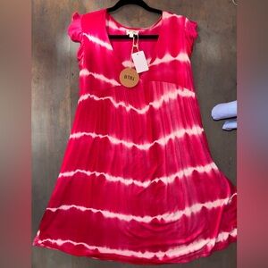 BiBi Fuchsia and White Tie-Dye Dress💓